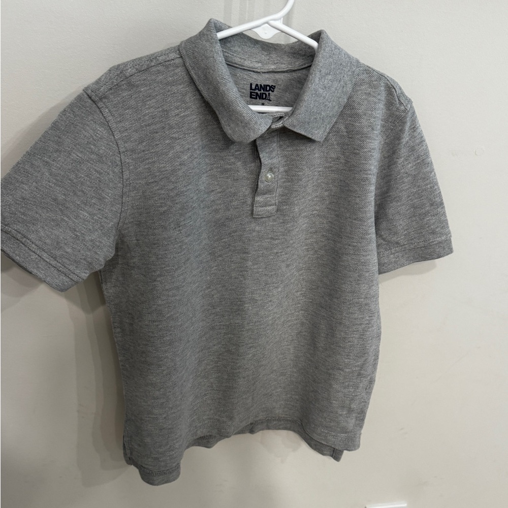 Lands' End Heather Gray Polo Shirt